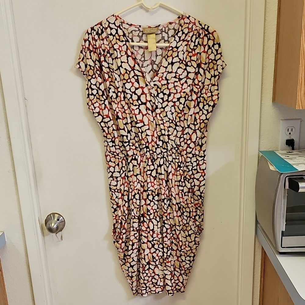 Miss Tina Black and Pink Midi Dress